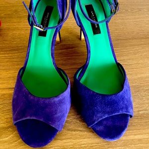 Ann Taylor Royal blue suede sandals (heels)